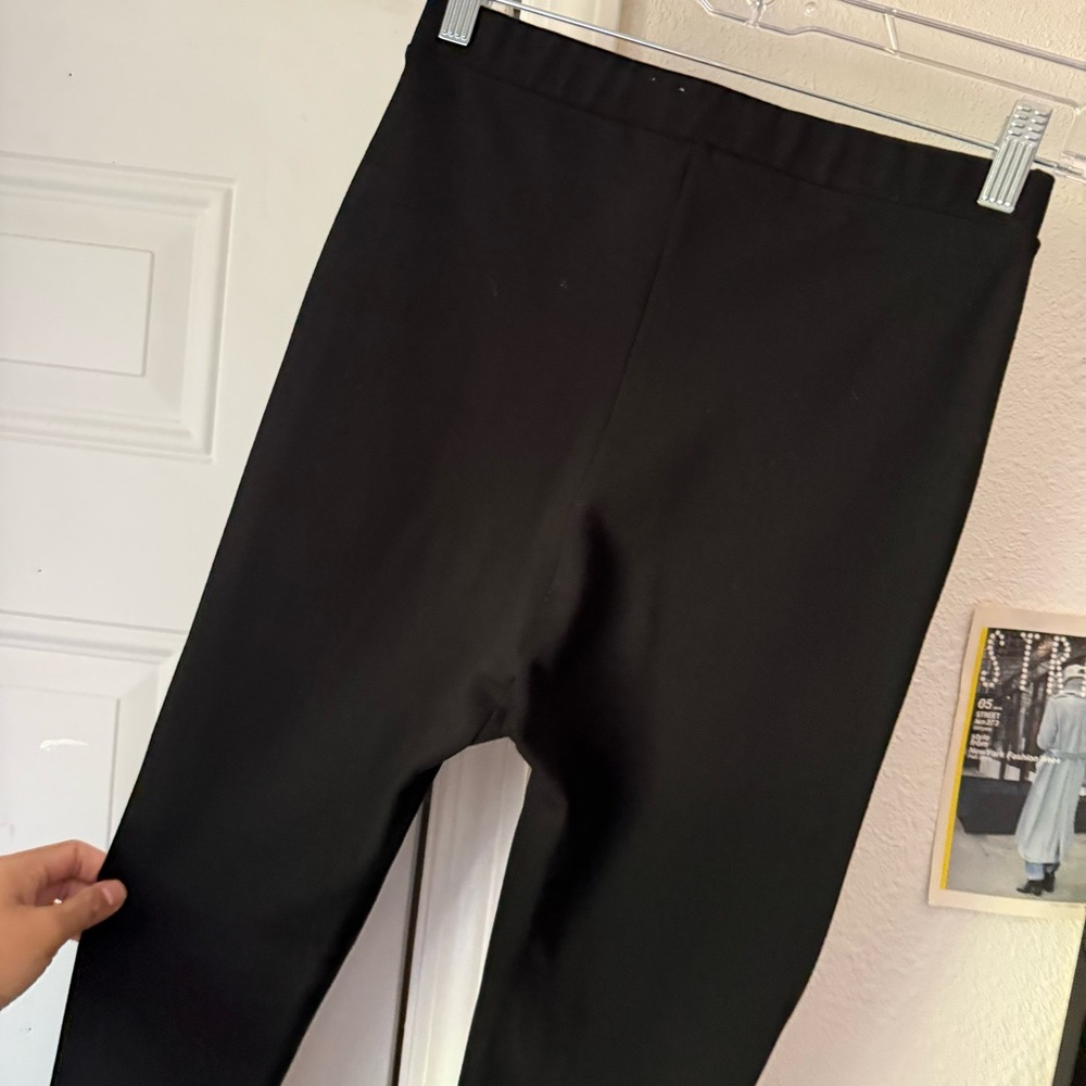 TOTEME black chunky knit stretch stretchy slim pant leggings - Picture 4 of 7